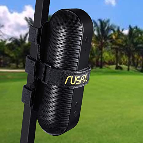 RUSFOL Durable Golf Cart Wireless Speaker Holder, Adjustable Strap Mount for Golf Cart Railing. Fits Most Wireless Speakers