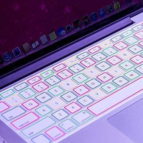 XSKN Night Luminous Silicone Laptop Keyboard Skin Cover for Macbook Air 13, Macbook Pro 13 15 inch, US Layout