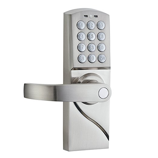 HAIFUAN Left Hand Digital Keypad Door Lock with Backup Keys, Electronic Keyless Entry by Password Code Combination