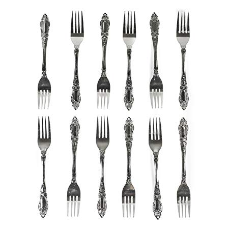 DecorRack Dinner Forks, Stainless Steel Table Forks, Flatware (Set of 12)