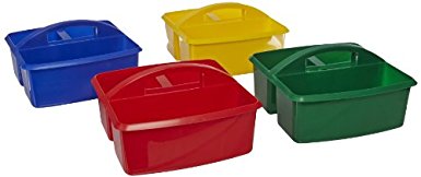 Early Childhood Resources Small Plastic Art Caddies - Set of 4 - Assorted Colors