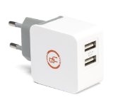 Yubi Power EU 2-Port USB Travel Wall Power Charger Adapter 31A output for Cell Phones Smartphones Tablets MP3 Players e-Readers - Type EF for Germany France Europe Russia and more