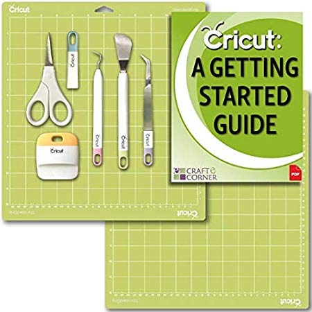 Cricut Tools Basic Set and 2 Pack Cutting Mats 12" x 12" Beginner Guide Bundle