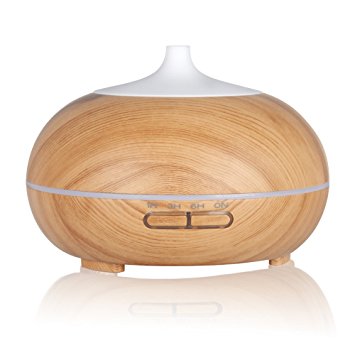 Aroma Essential Oil Diffuser,Mizoo 300ML Air Cool Mist Humidifier with Timer Settings, 7 LED Color Changing ,Auto Shut-off and Adjustable Mist Mode