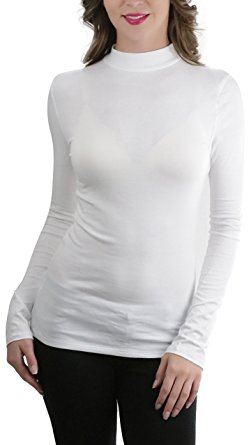 ToBeInStyle Women's Mock Neck Long Sleeve Classic Top