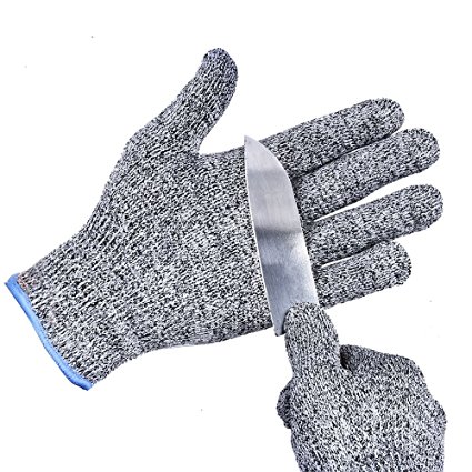 TTLIFE Cut Resistant Gloves- Lightweight, Breathable, and Extra Comfortable - Available in Sizes Medium, Large Best Food Grade Kitchen Level 5 Cut Protection (Large)