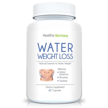 Powerful Water Pills - Diuretic Helps Relieve Bloating Swelling and Water Retention for Natural Water Weight Loss - Dandelion and Potassium Herbal Relief Supplement - 100 Money Back Guarantee - 60 Caps