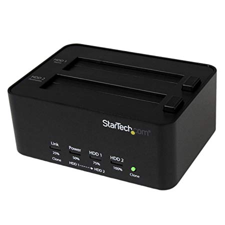 StarTech.com HDD Docking Station - USB 3.0 to 2.5/3.5in SATA Hard Drive Dock with Standalone HDD/SSD Duplication/Clone - SATDOCK2REU3