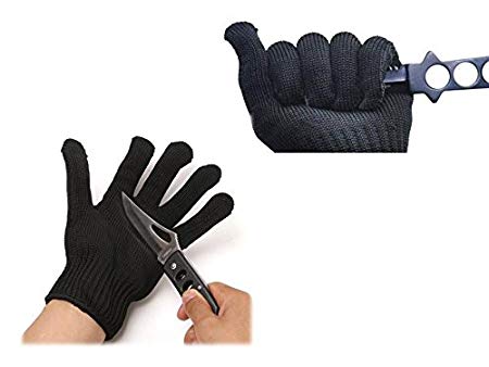 New Fishing Polyester & Stainless Steel Fillet Cut Resistant Glove 1Pcs