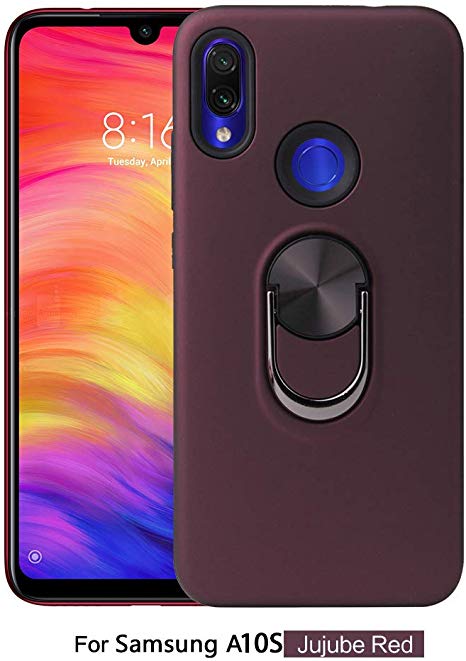 Samsung A10s Case | 360 Ring Stand | Kickstand Shockproof Armor Defender | Fits Magnetic Car Mount | Protective Hard Phone Back Cover Case for Samsung Galaxy A10s -Jujube Red