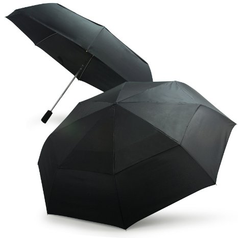 Becko Black Automatic Double-canopy Wind-proof Golf Rain Umbrella