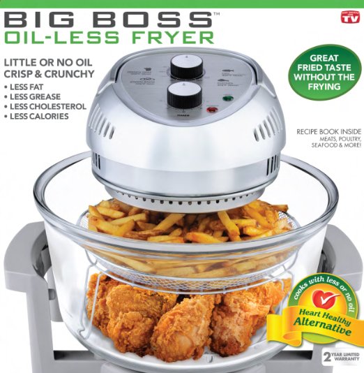 Big Boss 8605 1300-Watt High-Speed, Low Energy Oil-Less Fryer, 16-Quart Capacity (Gray)