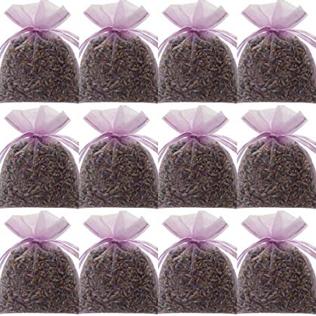 Zziggysgal 12-pack, 3’ x 3’ Organza Sachets, hand-filled with French Lavender Buds