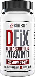 Biotest D Fix High Absorption Vitamin D3 5000 IU - 90 Day Supply - 90 Softgels