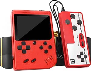 Handheld Game Console-Retro Game Console,400 Handheld Classic Games, 3 inch LCD Screen and Additional Controller,Support for Connecting TV and Two Players(Red)