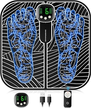 Ems Foot Massager Mat Ems Foot Stimulator for Pain Relief Improve and Facilitate Muscle Performance Temporary Relief of Minor Aches and Pains in the Shoulder , Waistback , Back of the Neck , Arm , Leg