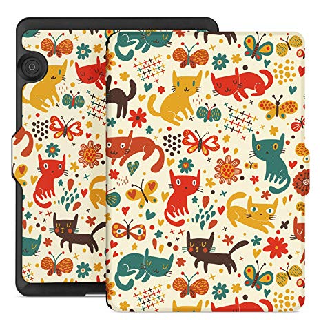 Ayotu Case for Kindle Voyage E-reader Auto Wake and Sleep Smart Protective Cover, For Amazon 2014 Kindle Voyage Case Painting Series KV-04 The Cat