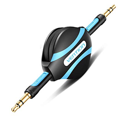 Vention Retractable 3.5mm Aux Cable,3.5 Male to Male Stereo Audio Cable for Car,Speaker,iPhone,Android Phones(Black)