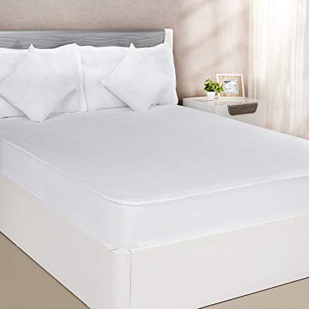 Amazon Brand - Solimo Waterproof Terry Cotton Mattress Protector, 78x60 inches, Queen Size (White)