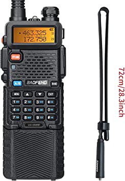 BaoFeng UV-5R 8W High Power Tri-Power Portable Two-Way Radio 3800mAh Battery with 28.3inch Abbree Tactical Antenna