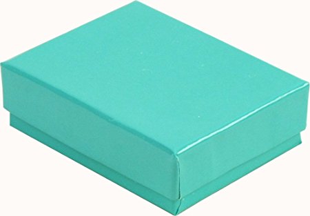 100 Robin's Egg Blue Cotton Charm Jewelry Box Gift Display Case 2 5/8" x 1 1/2" x 1"