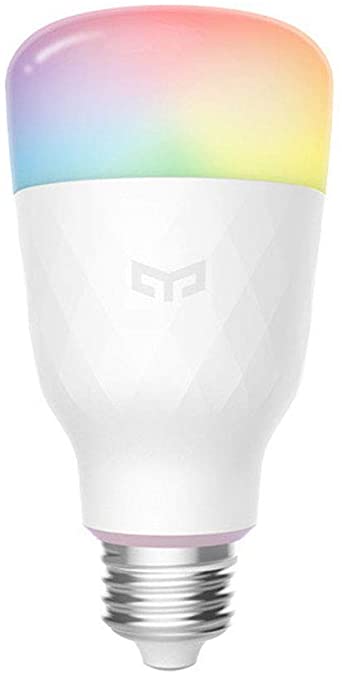 Yeelight 1S YLDP13YL WiFi Bulb， Smart Color Changing 1700-6500K Dimmable 8.5W Led Light White Work with Homekit, Google Assistant