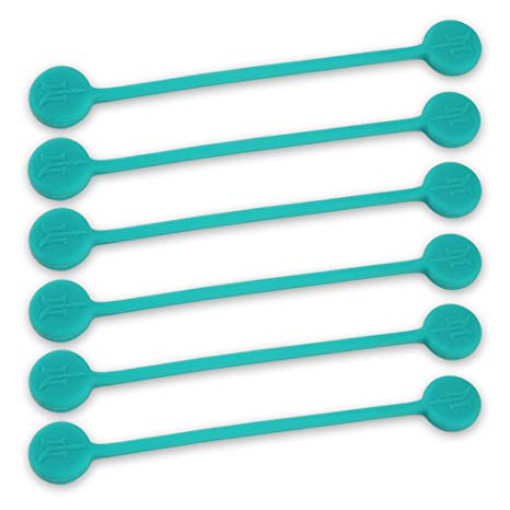 TwistieMag Strong Magnetic Twist Ties - The Tropical Ocean Blue Collection - Turquoise 6 Pack - Super Powerful Unique Solution For Cable Management, Hanging & Holding Stuff, Fidget Toy, Or Just For Fu