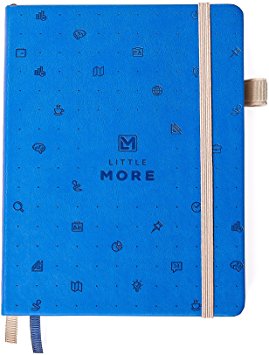 Blue Dotted Notebook Diary - Exclusive Designer Hardcover - Premium Ivory Paper - Pocket Size Bullet Journal - Bonus 30 Hand-made Stickers