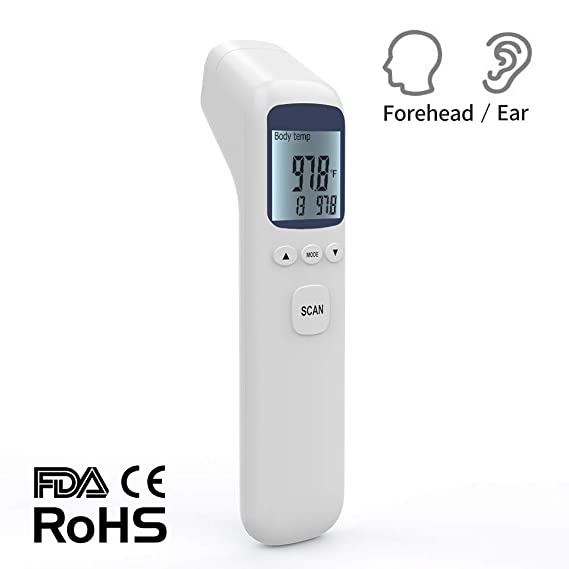 Digital Forehead Thermometer Gun, Non-Contact Infrared Forehead Thermometer with LCD Display, Ideal Handheld Forehead Temperature for Baby Kids and Adult …