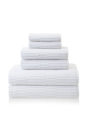 Chortex Oxford 6 Piece Towel Set White