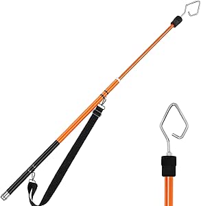 Nuanchu Wire Spanner Plus Telescopic Pole 18 Feet High Density Carbon Fiber Telescoping Extension Pole with Insulated Handle Cable Wire Puller for Electricians Running Wire Coax Job