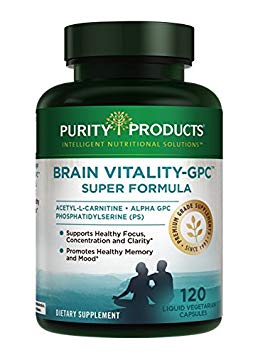 Brain Vitality-GPC (Acetyl L-Carnitine) Super Formula by Purity Products | Alpha GPC | 120 Capsules