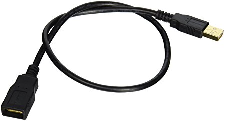 USB 2.0 A Male to A Female Extension 28/24AWG Cable  - 1.5ft