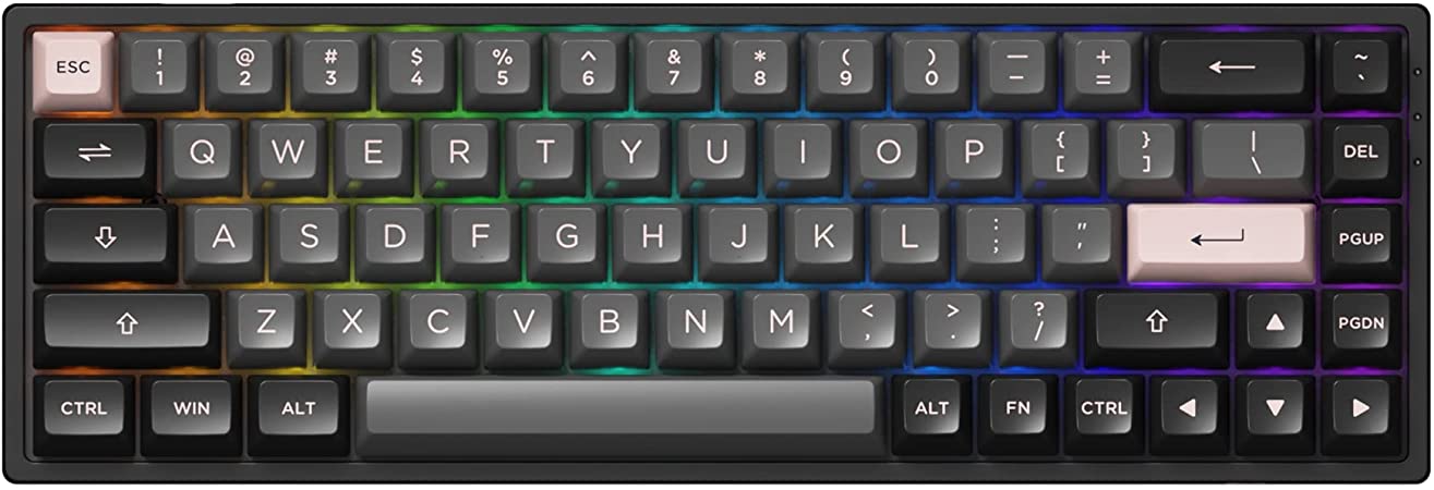 Akko 3068B RGB Mechanical Gaming Keyboard, Multi Modes (BT5.0/2.4Ghz/Type C) Compute Keyboard with 5 Pin Hot Swappable, PBT Keycaps, Programmable Macros (B&P, Linear Switches)