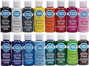 Palmer 2oz 16 Color Acrylic Paint Set, Perfect Color Selection