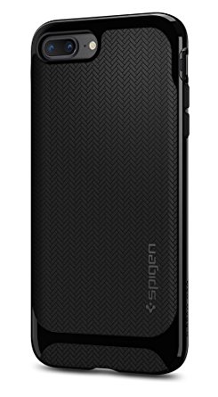 Spigen Neo Hybrid Herringbone iPhone 8 Plus Case / iPhone 7 Plus Case with Hard Bumper Frame for Apple iPhone 8 Plus (2017) / iPhone 7 Plus (2016) - Shiny Black