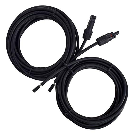 Renogy 20Ft 10 AWG Solar Panel and Controller Connector Adaptor Wire MC4 Extension Cables