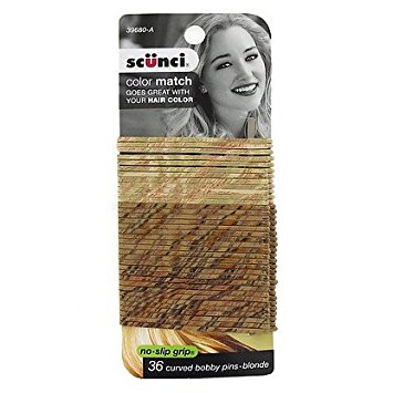 Scunci Non Slip Curved Bobby Pins, Blonde, 1.6 Ounce