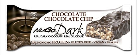 NuGo Dark, Chocolate Chocolate Chip, Dairy Free, 1.76-Ounce Bars (Pack of 12)
