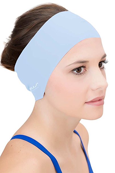 Hair and Ear Guard Headband - Wear Under Swim Caps For A Water Repellent Seal - Clear Water