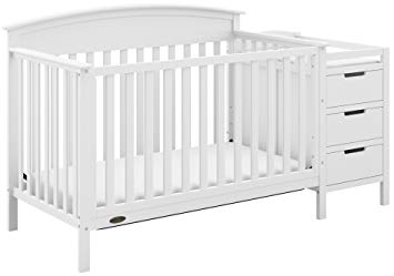 Graco Benton 5-in-1 Crib & Changer, White, Easily Converts to Toddler Bed Day Bed Or Full Bed, 3 Position Adjustable Height Mattress, 3 Drawers & 3 Shelves