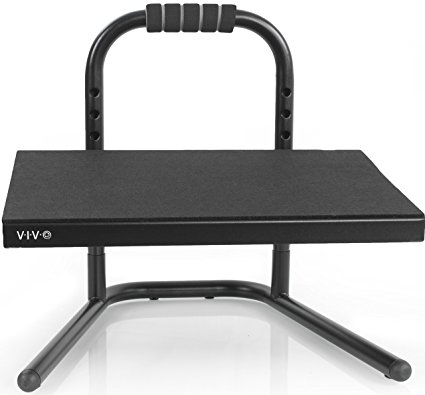 VIVO Black Ergonomic Height Adjustable Standing Foot Rest Relief Platform for Standing Desk (STAND-FT01)