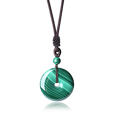 AmorWing Round Donut Gemstone Pendant Necklace