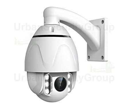 USG 1080P IP PTZ Speed Dome Security Camera: 4.7 - 47mm 10x Motor Zoom Lens   6 Array IR LEDs For 200 Feet Night Vision   ONVIF   IP66 NEMA 4x Outdoor Rated
