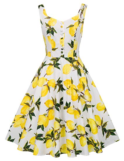 Belle Poque Homecoming 1950s Retro Vintage Sleeveless V-Neck Flared A-Line Dress BP416