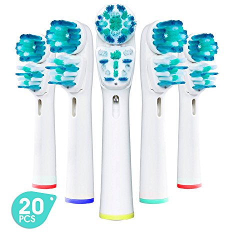Premium Generic Replacement Brush Heads for Oral-B Braun Dual Clean (20 Pack) | Fits: Dual Clean Electric Toothbrushes, 3D Excel, Advance Power, Professional Care, Smart Series, Pro Health, Triumph