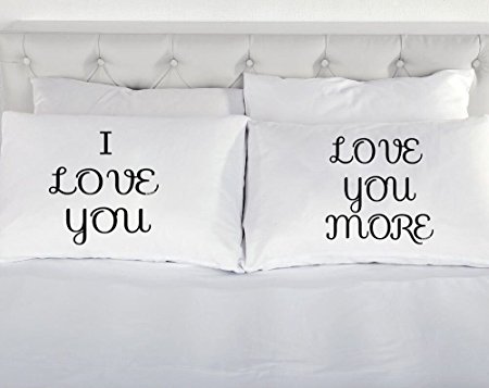 I Love You and Love You More Decorative Pillowcase Set (Black)