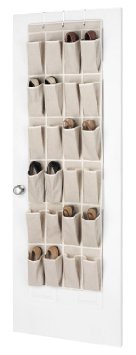 Whitmor 6082-13 Natural Linen Soft Storage Over-the-Door Shoe Organizer
