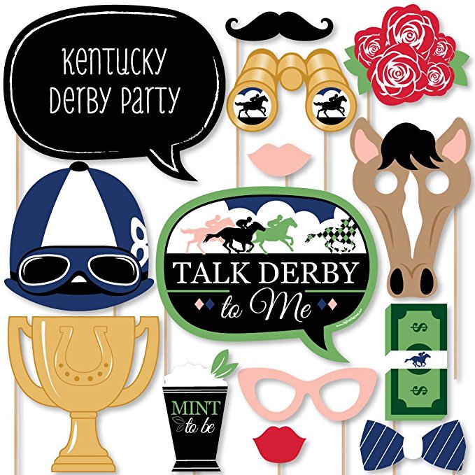 Kentucky Derby - Horse Race Party Photo Booth Props Kit - 20 Count