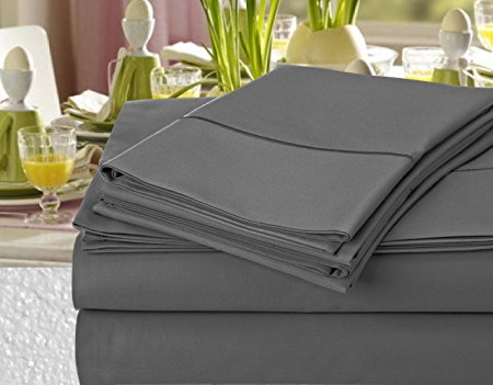 Luxury 100% Egyptian Cotton 1000 Thread Count Sheet Set (Addy Home Fashions) (Queen, Charcoal)